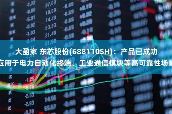 大盈家 东芯股份(688110SH)：产品已成功应用于电力自动化终端、工业通信模块等高可靠性场景